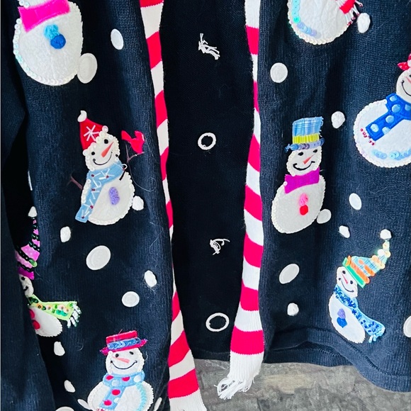 Quacker Factory 2X Vintage Snow Sweet CUTE open cardigan sweater EUC - Picture 4 of 9